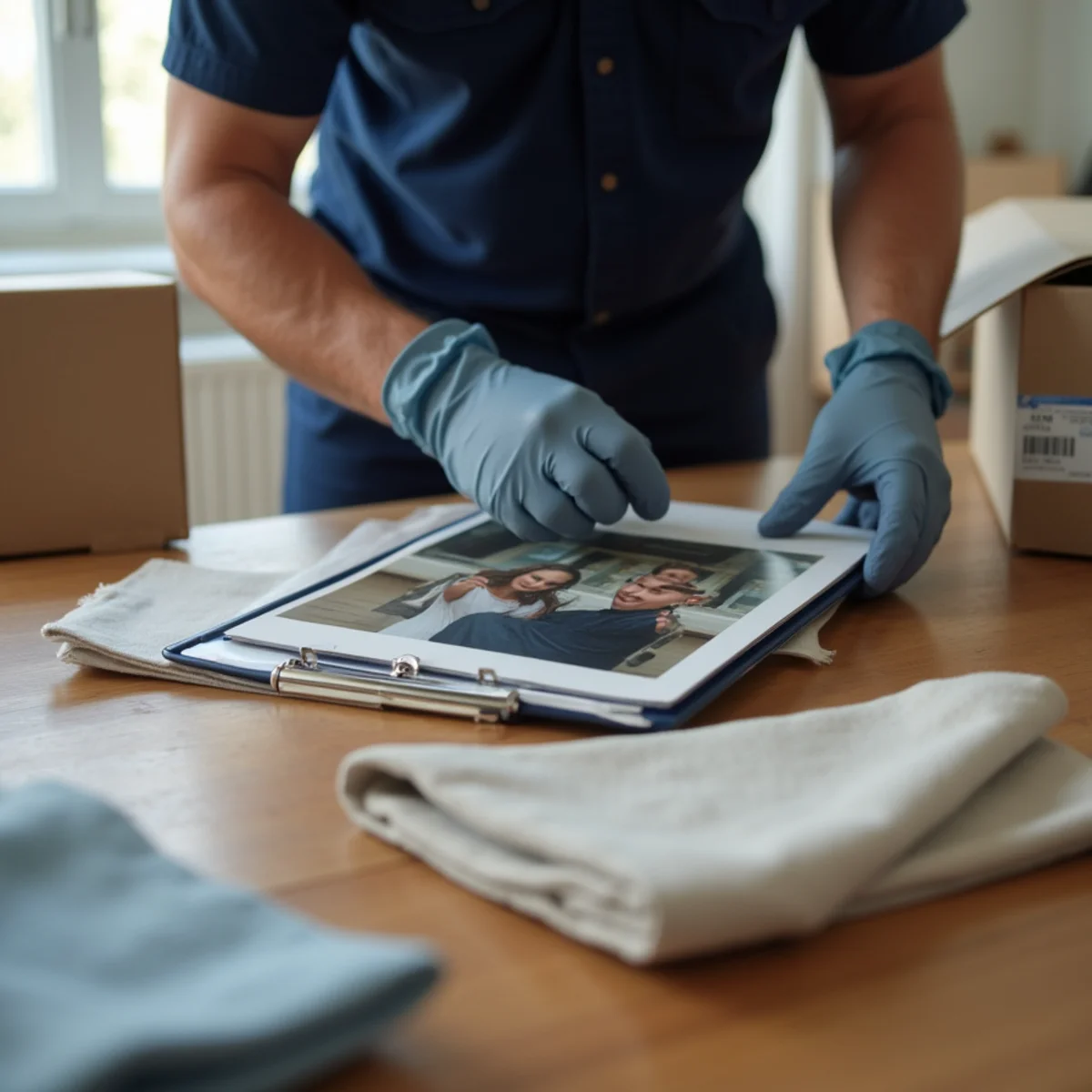 Contents Pack-Out & Restoration in a Buena Park home — IICRC-certified technician at work