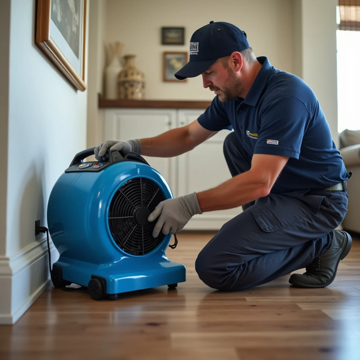 Residential Water Damage Restoration in a Buena Park home — IICRC-certified technician at work